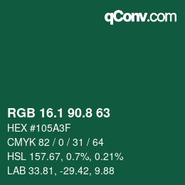 Color code: RGB 16.1 90.8 63 | qconv.com