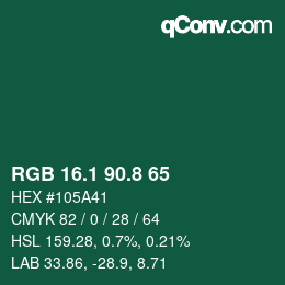 カラーコード: RGB 16.1 90.8 65 | qconv.com