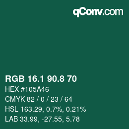 カラーコード: RGB 16.1 90.8 70 | qconv.com