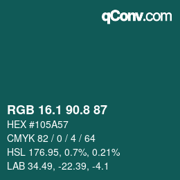 Color code: RGB 16.1 90.8 87 | qconv.com
