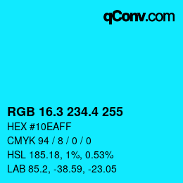 カラーコード: RGB 16.3 234.4 255 | qconv.com
