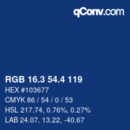 カラーコード: RGB 16.3 54.4 119 | qconv.com