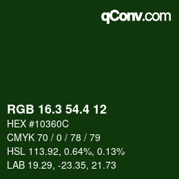 カラーコード: RGB 16.3 54.4 12 | qconv.com