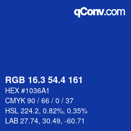 カラーコード: RGB 16.3 54.4 161 | qconv.com