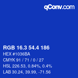 カラーコード: RGB 16.3 54.4 186 | qconv.com