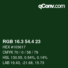 カラーコード: RGB 16.3 54.4 23 | qconv.com