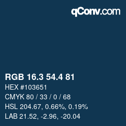 カラーコード: RGB 16.3 54.4 81 | qconv.com
