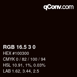 カラーコード: RGB 16.5 3 0 | qconv.com