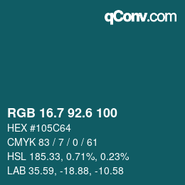 カラーコード: RGB 16.7 92.6 100 | qconv.com