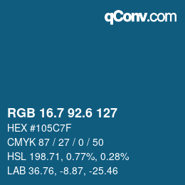カラーコード: RGB 16.7 92.6 127 | qconv.com