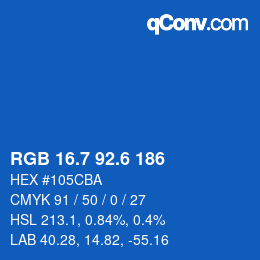 カラーコード: RGB 16.7 92.6 186 | qconv.com