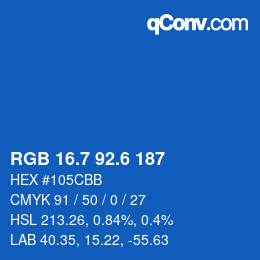 カラーコード: RGB 16.7 92.6 187 | qconv.com