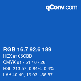 カラーコード: RGB 16.7 92.6 189 | qconv.com