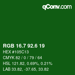 カラーコード: RGB 16.7 92.6 19 | qconv.com