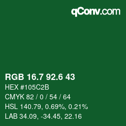 カラーコード: RGB 16.7 92.6 43 | qconv.com