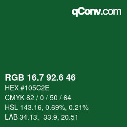カラーコード: RGB 16.7 92.6 46 | qconv.com