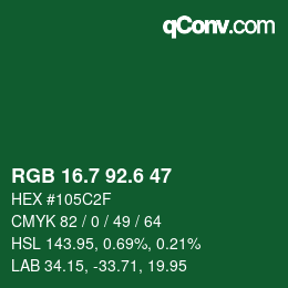 カラーコード: RGB 16.7 92.6 47 | qconv.com