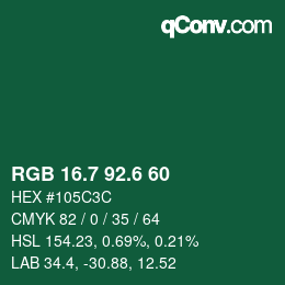 カラーコード: RGB 16.7 92.6 60 | qconv.com