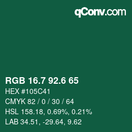 カラーコード: RGB 16.7 92.6 65 | qconv.com