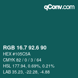カラーコード: RGB 16.7 92.6 90 | qconv.com