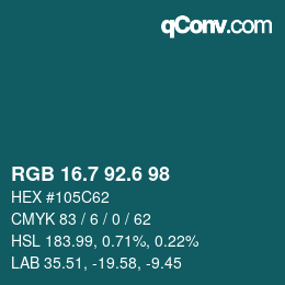 カラーコード: RGB 16.7 92.6 98 | qconv.com