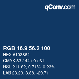 Color code: RGB 16.9 56.2 100 | qconv.com