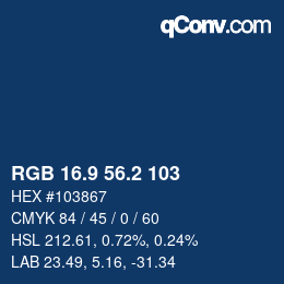 Color code: RGB 16.9 56.2 103 | qconv.com