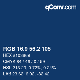 Color code: RGB 16.9 56.2 105 | qconv.com
