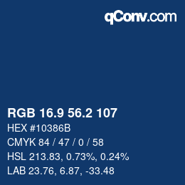 Color code: RGB 16.9 56.2 107 | qconv.com