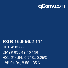 Color code: RGB 16.9 56.2 111 | qconv.com