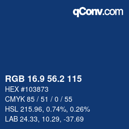 Color code: RGB 16.9 56.2 115 | qconv.com