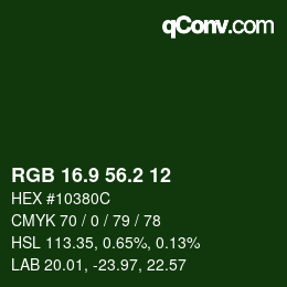 カラーコード: RGB 16.9 56.2 12 | qconv.com