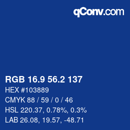 Color code: RGB 16.9 56.2 137 | qconv.com