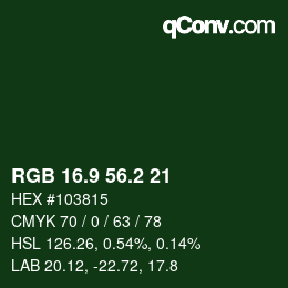 Color code: RGB 16.9 56.2 21 | qconv.com