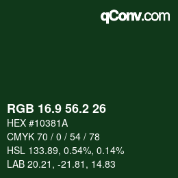 カラーコード: RGB 16.9 56.2 26 | qconv.com