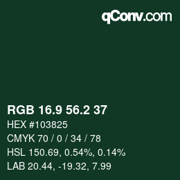 Color code: RGB 16.9 56.2 37 | qconv.com