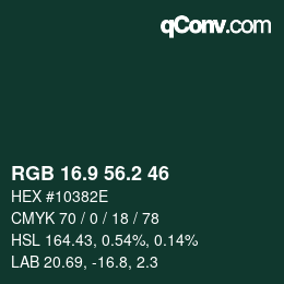 Color code: RGB 16.9 56.2 46 | qconv.com