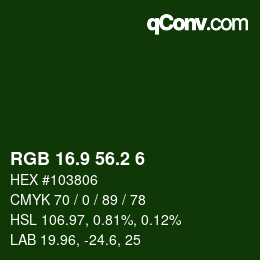 カラーコード: RGB 16.9 56.2 6 | qconv.com