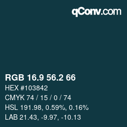 Color code: RGB 16.9 56.2 66 | qconv.com