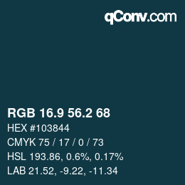 Color code: RGB 16.9 56.2 68 | qconv.com