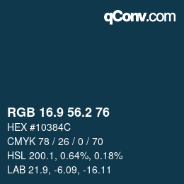 Color code: RGB 16.9 56.2 76 | qconv.com