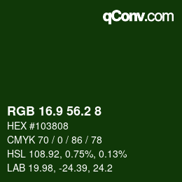 カラーコード: RGB 16.9 56.2 8 | qconv.com