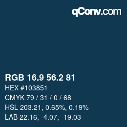 Color code: RGB 16.9 56.2 81 | qconv.com
