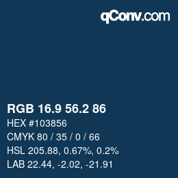 Color code: RGB 16.9 56.2 86 | qconv.com