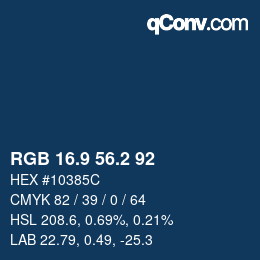 Color code: RGB 16.9 56.2 92 | qconv.com