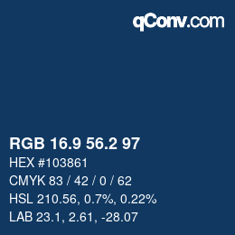 Color code: RGB 16.9 56.2 97 | qconv.com