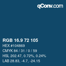 カラーコード: RGB 16.9 72 105 | qconv.com