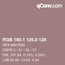Color code: RGB 160.1 126.8 128 | qconv.com