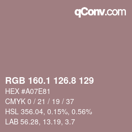 Color code: RGB 160.1 126.8 129 | qconv.com