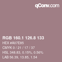 Color code: RGB 160.1 126.8 133 | qconv.com